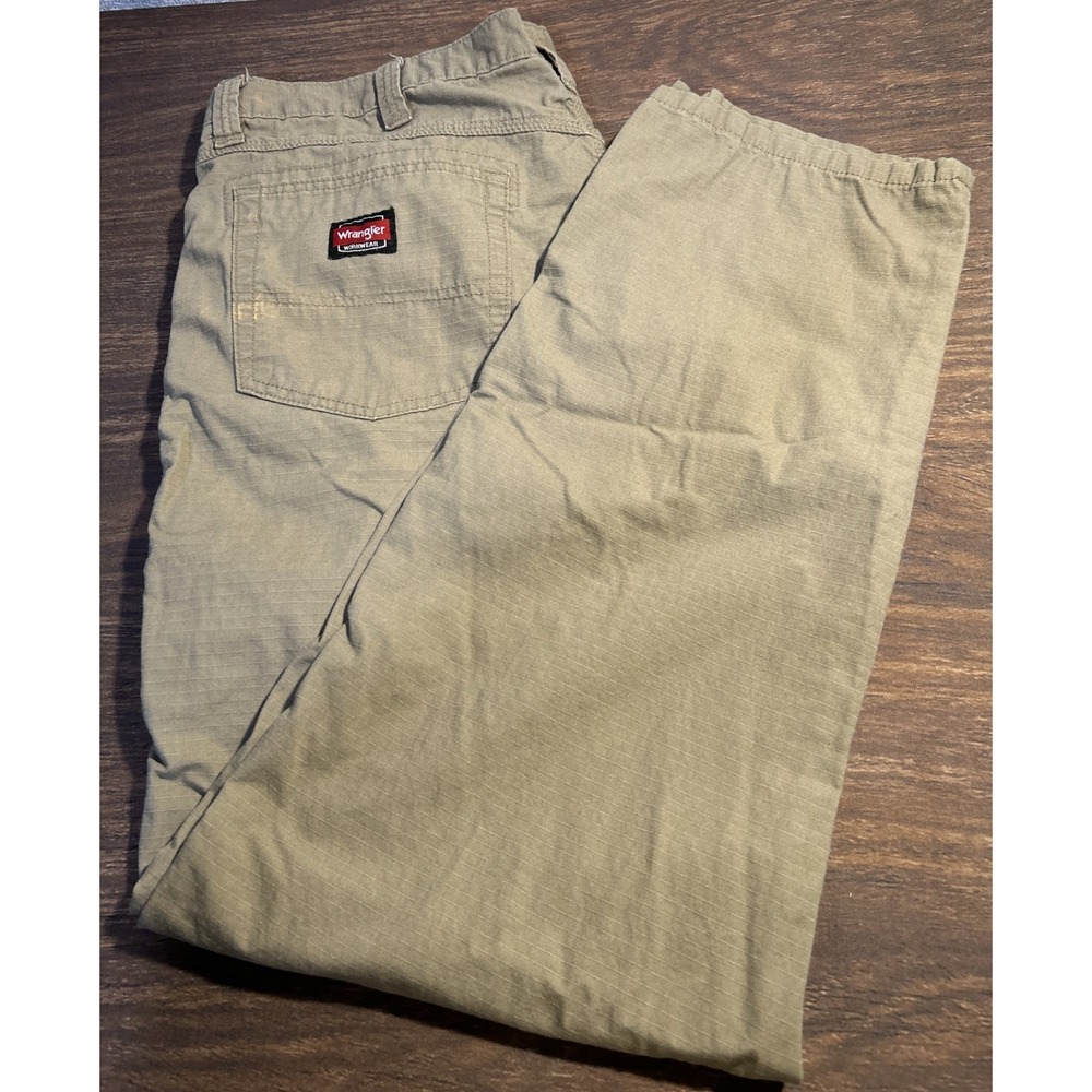 Wrangler Workwear Men's Size 40x32 Tan Ripstop Light Stains